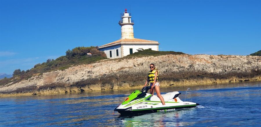 Alcudia: Aucanada Beach Jet Ski Trip - Aucanada islet: the views, the uninhabited coastline, and why the beach stop lands