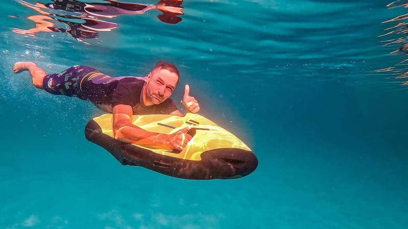 Can Picafort:Private Trip - Beach+Caves + Seabob -6 Person - Cruising the coast: Playa de Muro and Port de Alcúdia from the water