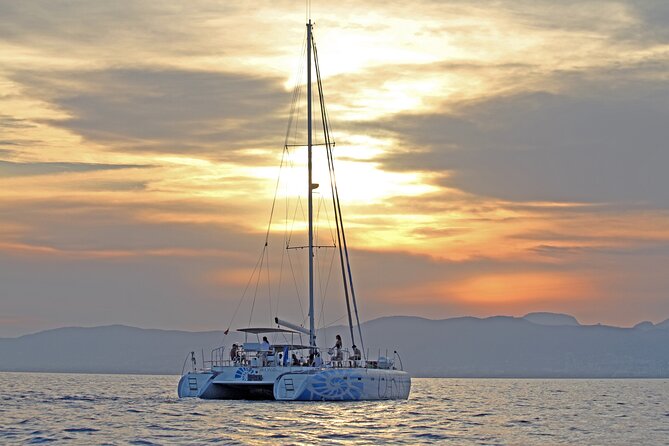 Catamaran sailing at sunset with tapas Palma de Mallorca - Outbound route to Cala Vella: why the cove stop is the main event