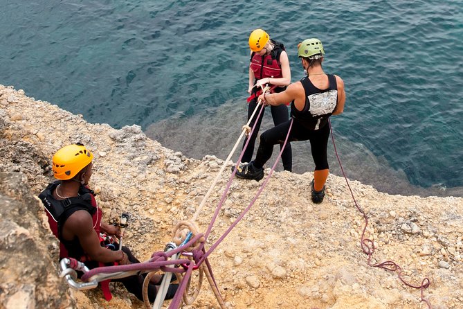 Coasteering in South Mallorca with Transfers - Cliff Jumps, Psicobloc, and Ocean Free Solo Skills