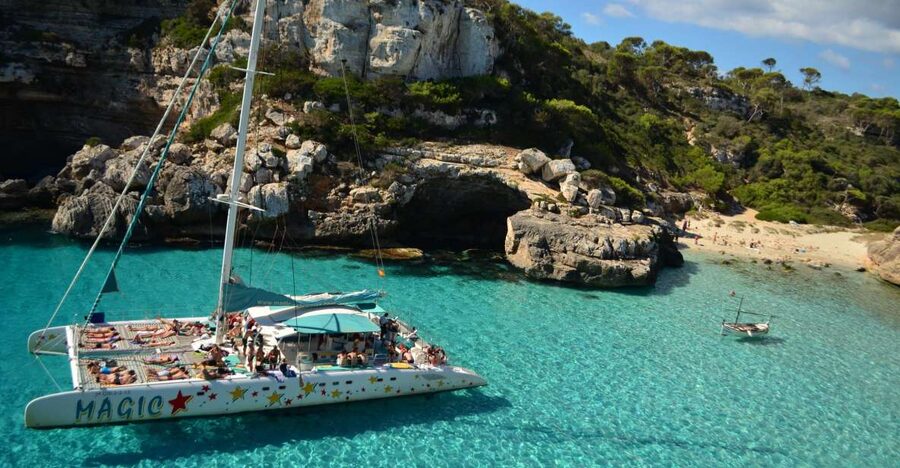 From Colònia de San Jordi : Catamaran Cruise to Es Trenc - The Two Swim Stops That Make This More Than a Simple Boat Ride