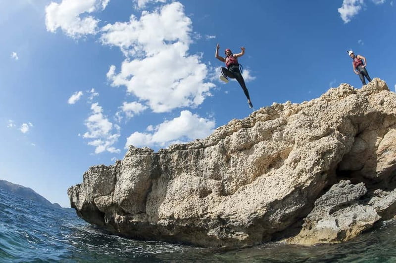 Mallorca Half-Day Coasteering Experience - Abseiling back to the surf, plus that zip-wire bonus