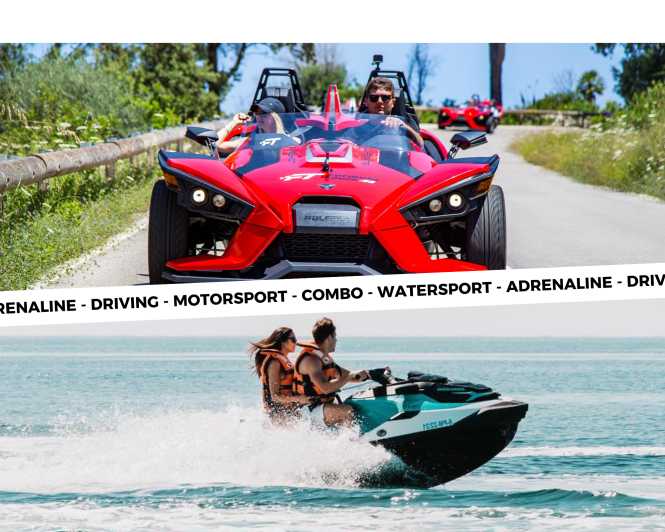 Peguera: Racing Car Drive and Jet Ski Combo Tour - S’agilau Cave: the photo moment after the speed stop