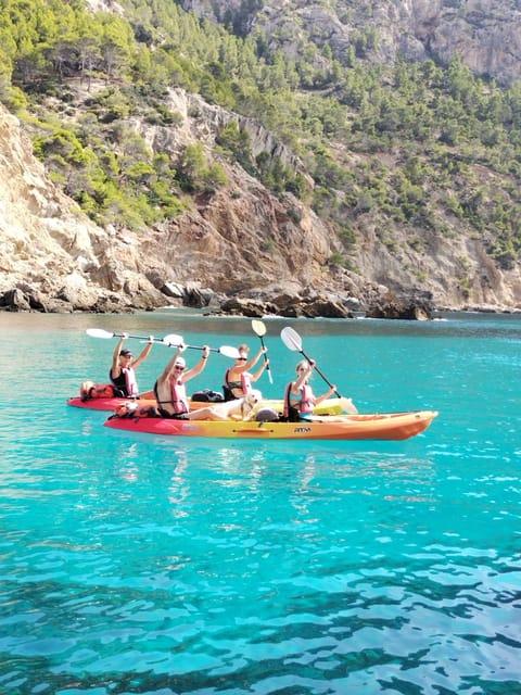 Sant Elm: Guided Kayak Sunset Tour with Picnic in a Cove - Golden-hour return with Sa Dragonera in view