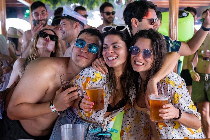 Top rated boat in Mallorca Barca Samba - The 4-hour flow: cathedral, Playa de Palma cruise, swim stop, DJ party toward El Arenal